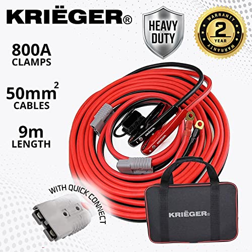 K KRIËGER Jumper Cables for Car Battery, Heavy Duty Automotive Booster Cables for Jump Starting Dead or Weak Batteries with Carrying Bag Included (16-Feet (4-Gauge)
