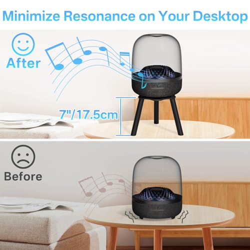 Metal Desk Speaker Stand for Harman Kardon Aura Studio 3, Aura Studio 4, SoundSticks 4 Speaker Desk Stand - Desktop Speaker Stand for Harman Kardon for Surround Sound Easy to Install, Black