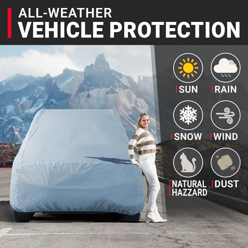 iCarCover 30-Layer Premium Car Cover Waterproof All Weather Rain Snow UV Sun Protection, Oldsmobile Delta 88, Lesabre, DeVille, Bonneville, Continental, Size C41 (See Size Chart), Sedan/Coupe - Black