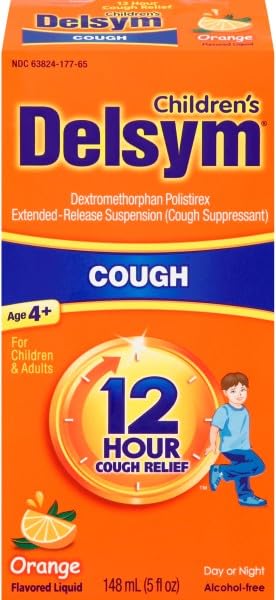 Delsym Adult 12 Hour Cough Relief Orange - 5 Fl Oz (Pack of 2)