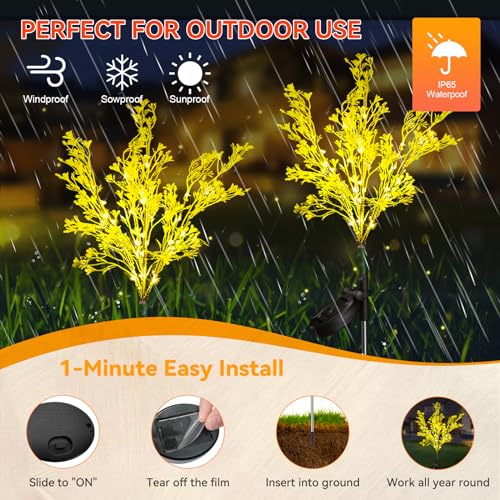 Neporal Solar Garden Lights Outdoor Decorative, Solar Flowers Lights Dusk to Dawn, Solar Garden Stake Lights Waterproof IP65, Solar Powered Flower Lights - Gardening Gifts for Women