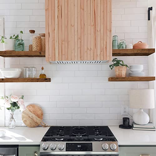 QEEIG Bathroom Floating Shelves for Wall - Shelf Over Toilet Small Wall Mounted Farmhouse Decor 16 inch Set of 2, Rustic Brown (008-40BN)