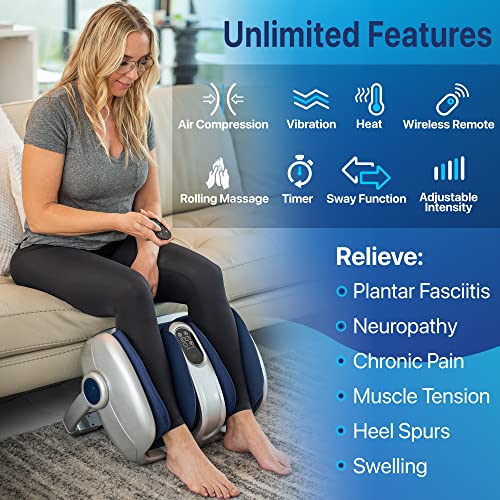 MIKO Shiatsu Foot Massager for Circulation & Pain Relief - Deep Tissue Kneading, Heat Therapy for Plantar Fasciitis, Neuropathy, Diabetics - FSA/HSA Eligible - Fits Up to Size 15