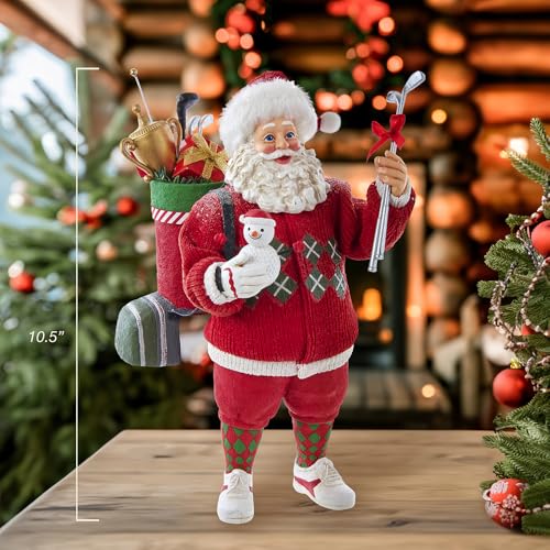 Kurt S. Adler 10.5-Inch Fabriché Golf Santa Table Piece