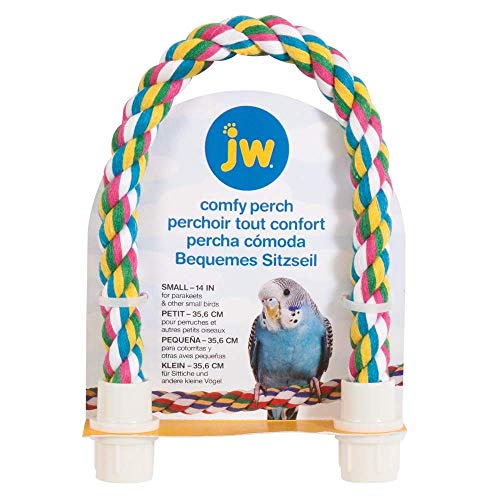 JW Pet Comfy Perch For Birds Flexible Multi-color Rope, Small - 14" Length