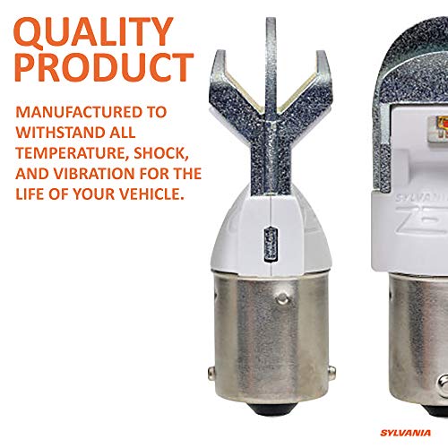 SYLVANIA - 1156 ZEVO LED Amber Bulb - Bright LED Bulb, Ideal for Park and Turn Lights (Contains 2 Bulbs)