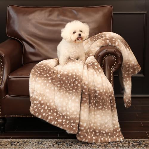 Cozy Bliss Luxury Faux Fur Throw Blanket Leopard Print, Non Shedding Double Sided Sherpa Blankets Super Soft Fluffy Thick Warm Throws Home Decor for Couch Bed Sofa Women