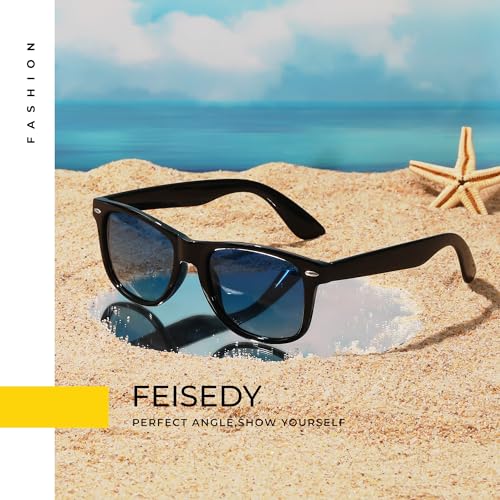 FEISEDY Women Retro Polarized Sunglasses Classic 80s Men Sunglasses Trendy UV400 B1858