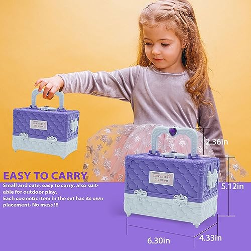 Kids Makeup Kit for Girl - 59 PCS Real and Safe Make up for Kids Girls, Washable Little Girls Makeup, Princess Toy Makeup Kit for Children, Girls Toys Age 4-12, Birthday for Girls