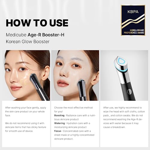 Medicube Age-R Booster H - Korean No.1 Skin Care Device - Facial Glow Booster for Maximizing and Boosting Skin Care Absorption - Needle Free