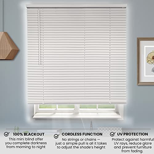 CHICOLOGY Custom Blinds for Windows, Mini Blinds, Window Blinds, Door Blinds, Blinds & Shades, Camper Blinds, Mini Blinds for Windows, Horizontal Window Blinds, Gray, 27" W X 60" H