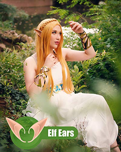 CEDAR BRIGHT Elf Ears Cosplay Masquerade Accessories - Kids&Adult Soft Pointed Ear Tips Anime Party Dress Up Costume Fairy Pixie for Halloween Christmas Party