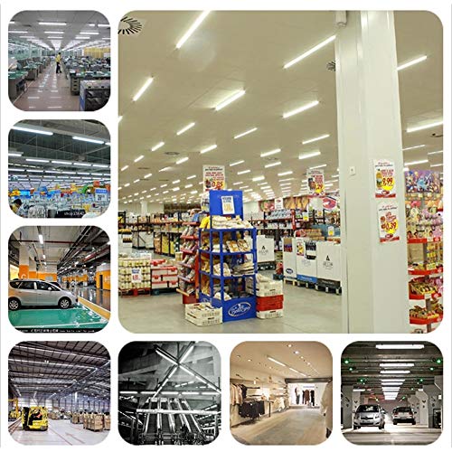 FALANFA 8ft R17D Rotatable HO Base led Tube Light 65W,270 Degree V Shaped LED Chip Bulbs,T8 6000K Cool White,Clear Cover,85V-265V,Dual-Ended Powered(Pack of 4