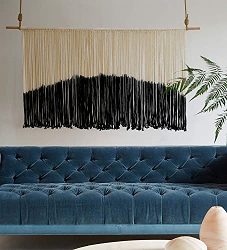 Flber Tie-Dye Macrame Wall Hanging Large Bohemian Yarn Tapestry Macrame Home Décor, 57''W*35''L