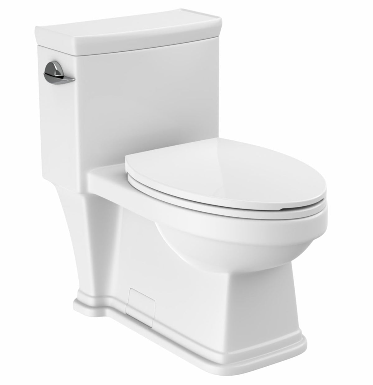 JINGZE Elongated Standard One Piece Toilet for Bathroom Comfort Height with Powerful Flush in White