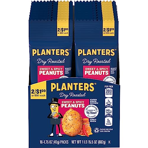 Planters Sweet and Spicy Dry Roasted Peanuts, 1.75 oz. (18-Pack)