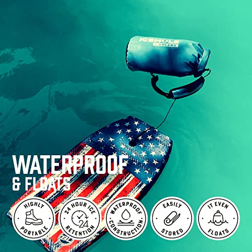 ICEMULE Classic Medium Collapsible Sling Strap Cooler – Hands Free, 100% Waterproof, 24+ Hours Cooling, Soft Sided Cooler for Hiking, Camping, Fishing & Picnics, 15 Liter, Fits 16 Cans + Ice