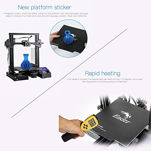 Official Creality Ender 3 3D Printer with Resume Printing Function and Stable Power Supply, High Precision Printing and High-standard V-profiles DIY 3D Printers Printing Size 8.66*8.66*9.84 inches