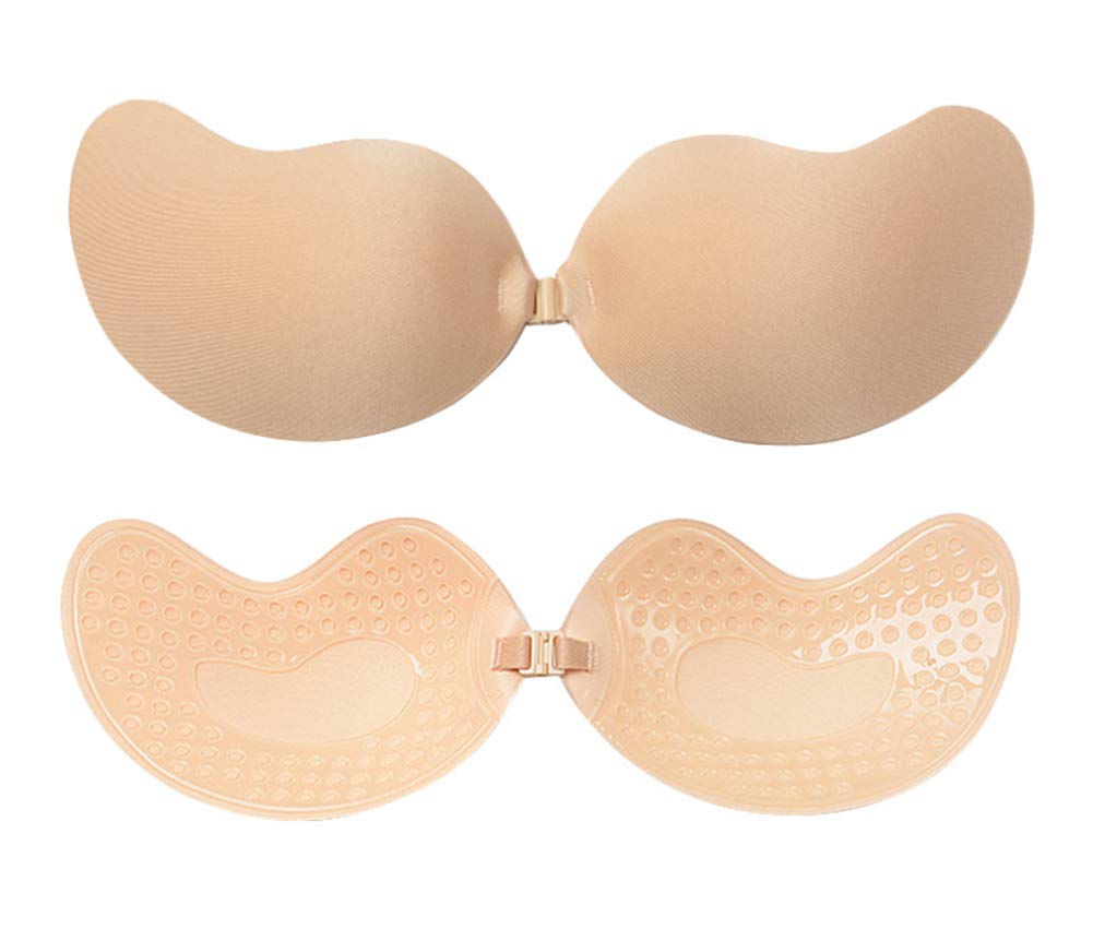 Uplife 2 Pairs Adhesive Bra Strapless Sticky Invisible Push up Silicone Bra Reusable Magic Bra for Women Girls, B Cup