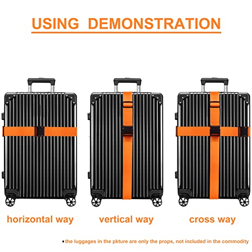 Luggage Straps for Suitcases TSA Approved Travel Belt 4 Pack by Chelmon (01 Orange)