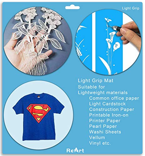 ReArt Cutting Mat Suit for Silhouette Cameo 3 Packs 12” x 12” - Light Grip Adhesive Cutting Mat Replacement Set Mats Vinyl Craft