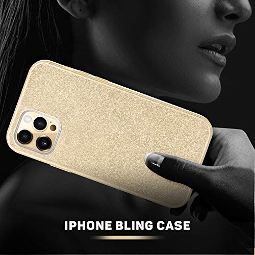 MATEPROX iPhone 12 Pro Max Case Bling Sparkle Cute Girls Women Protective Cases for iPhone 12 Pro Max 6.7" 2020(Gold)