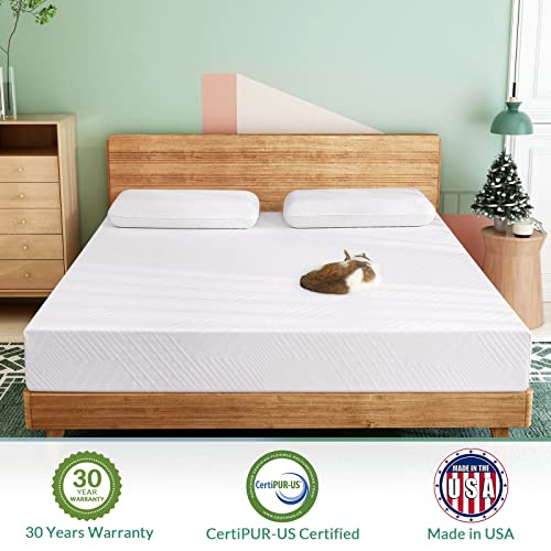 Queen Mattress 12 Inch, Memory Foam Queen Size Mattress Made in USA, Medium Firm Feel, Zoned Pressure Relief, Certified Safe Foams and Fabric, Mattress in A Box