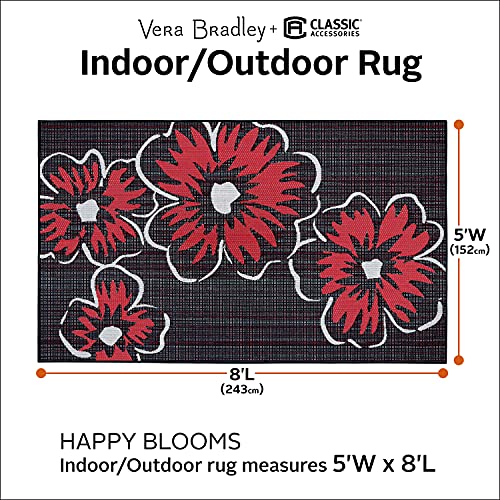 Classic Accessories for Vera Bradley Indoor/Outdoor Rug, 5 x 8 Foot, Happy Blooms