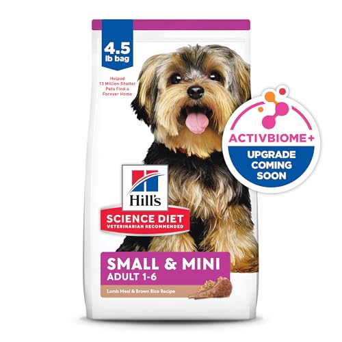 Hill's Science Diet Small & Mini, Adult 1-6, Small & Mini Breeds Premium Nutrition, Dry Dog Food, Lamb & Brown Rice, 4.5 lb Bag