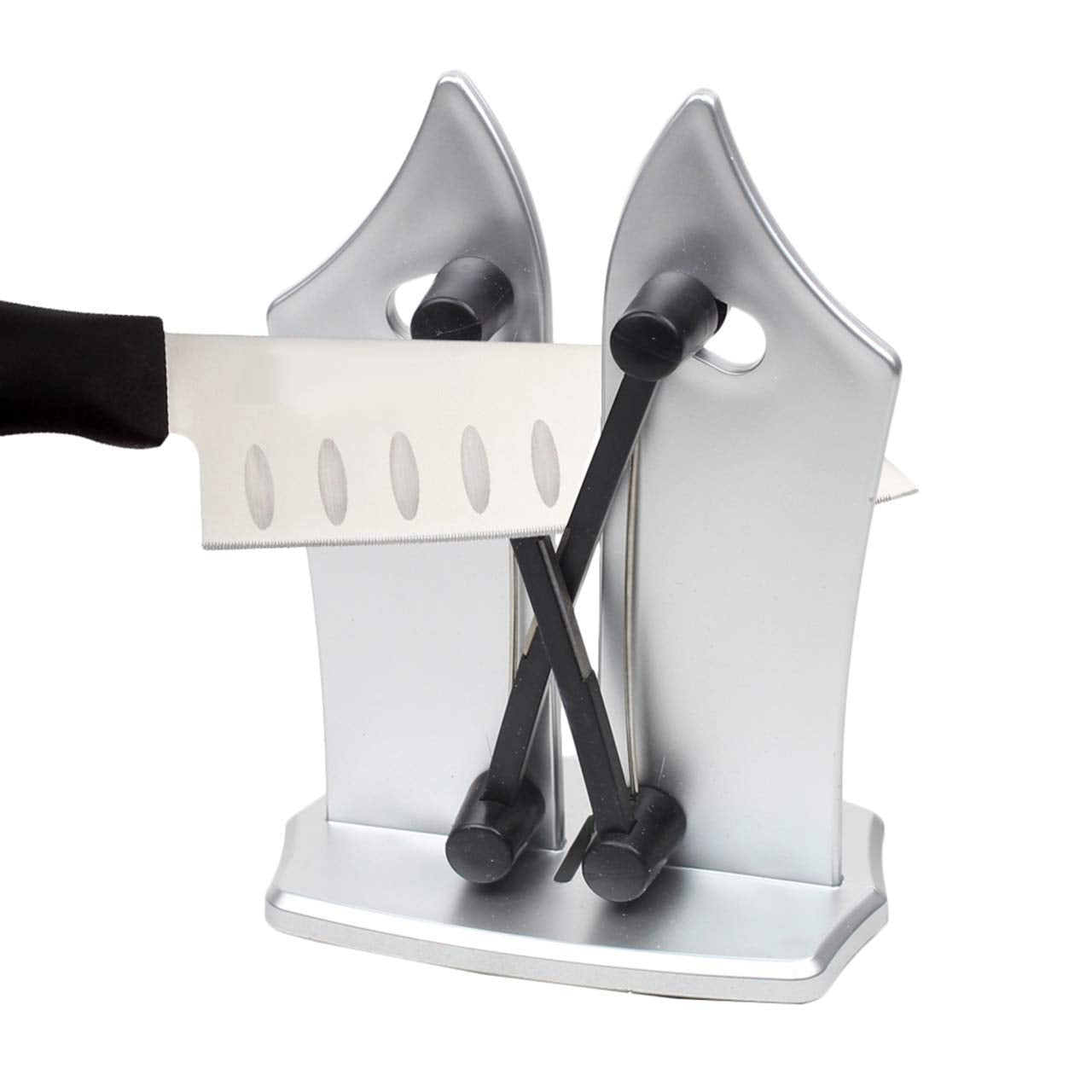 Official As Seen On TV Bavarian Edge Kitchen Knife Sharpener by BulbHead, Sharpens, Hones, & Polishes Serrated, Beveled, Standard Blades