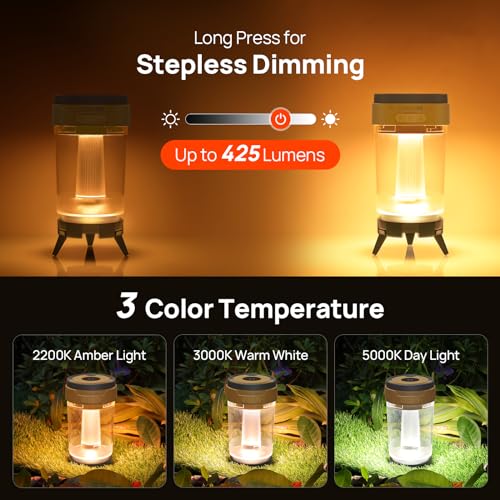 Consciot LED Camping Lantern, USB-C Rechargeable, 5 Light Modes 3 Color Temperatures 4400mAh Battery | Disassembly Free Design & Magnetic | Dimmable Flash Light & Night Light for Indoor and Outdoor