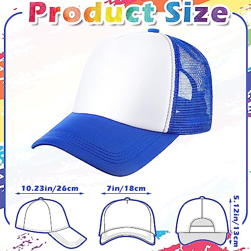 Jeyiour 48 Pack Trucker Hat Bulk Polyester Adjustable Plain Mesh Sublimation Blank Baseball Cap for Women Men Kids(Small,Mixed Colors)