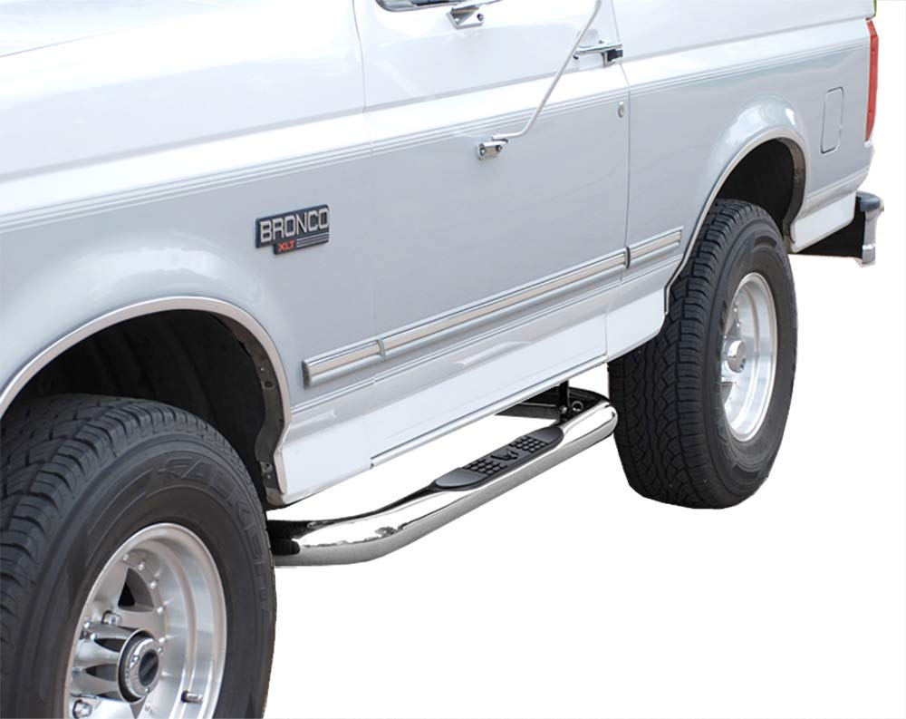 MaxMate 3" Nerf Bars Compatible with 1980-1996 Ford Bronco/F-Series Pickup (1997 HD) Reg Cab | WB2F37207 | Side Step Rails Running Boards