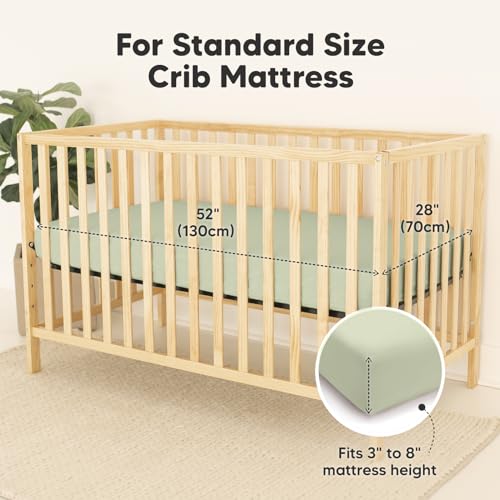 2-Pack Waterproof Crib Sheets for Boys, Girls - Viscose Derived from Bamboo Crib Sheets Neutral, Crib Mattress Protector Sheet, Soft Toddler Bed Sheets, Fitted Baby Crib Sheets Girl, Boy (Soft White)