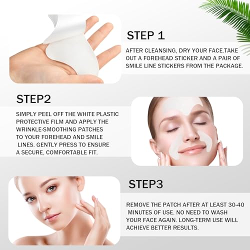 ZMbeauty Forehead Wrinkle Patches, 15 Prs Anti Wrinkle Facial Patches to Smile Line, Forehead and Mouth, Lift Lines Treatment with Collagen, Centella Asiatica for Women & Men
