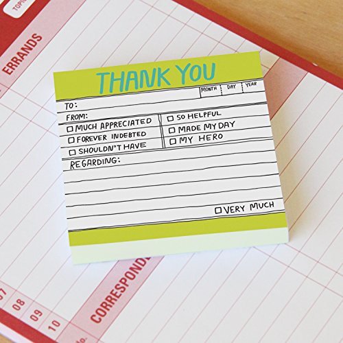 1-Count Knock Knock Thank You Hand-Lettered Sticky Notes, Thank You Notes, 3 x 3-inches, 100 sheets each