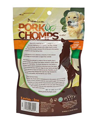 Pork Chomps Baked Pork Skin Dog Chews, 5-inch Mini Twists, Real Chicken Wrap, 12 Count