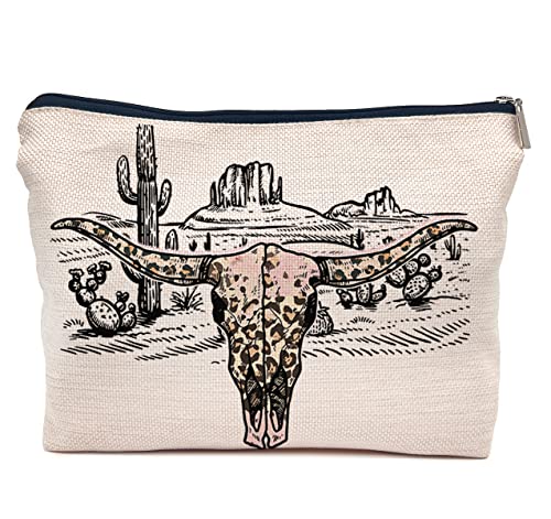 IWXYI Western Gifts Makeup Bag - Western Highland Cow Cosmetic Bags, Cow Makeup Bag, Cowgirl Gifts, Western Gifts for Women