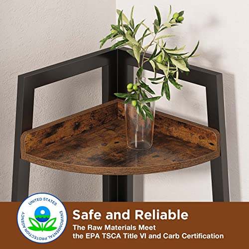 Rolanstar Corner Shelf, 6 Tier Corner Bookshelf, 70.9" Tall Display Organizer Storage Stand, Multipurpose Shelving Unit Ladder Shelf for Living Room, Home Office, Small Space, Black