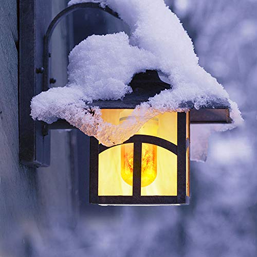 CPPSLEE LED Flame Light Bulbs, 4 Modes Flickering Light Bulbs, E26 Base Fire Flame Bulb, Halloween, Christmas Party Porch Outdoor and Indoor Home Decorations (Yellow, 1 Pack)