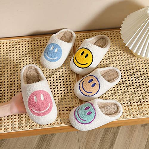 V-CEN Smile Face Kids Slippers - Soft Plush Warm Slipper Anti-Slip Winter Fluffy House Shoes - Soft Memory Foam Comfort Cotton Indoor and Outdoor
