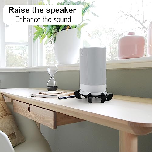 TXEsign Desktop Stand for Sonos Move - Battery-Powered Smart Speaker, Acrylic Speaker Stand Holder Base Mount Display Stand Table Stand Holder (Black)