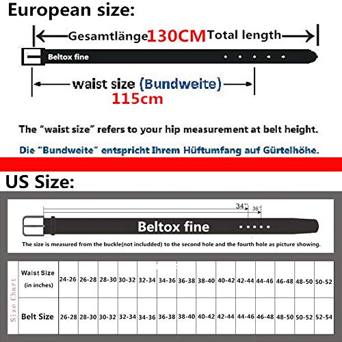 beltox fine Men’s Casual Leather Jeans Belts 1 1/2” Wide 4MM Thick Alloy Prong Buckle Work Dress Belt for Men（Black Belt with Black Buckle，48-50）