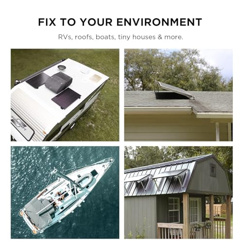 EF ECOFLOW Solar Generator DELTA 2 Max 2048Wh with 4X100W 12V Solar Panels, High Efficiency Monocrystalline PV Modules, 2400W LFP Portable Power Station, AC + Solar Fast Dual Charging For Camping RV
