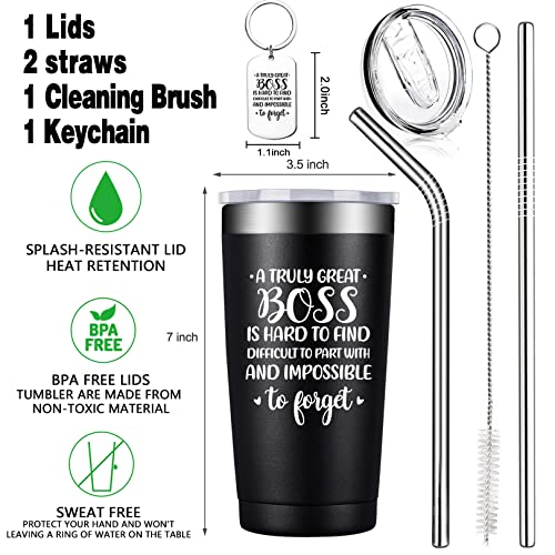 BIRGILT A Truly Great Boss is Hard to Find - Boss Day Gifts - Going Away Gift for Boss - Retirement, Birthday, Christmas Gifts for Worlds Best Boss - 20oz Boss Tumbler