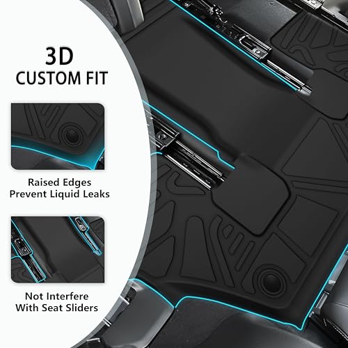 Floor Mats Cargo Liner Fit for Mazda CX5 2017-2024, Custom Fit TPE Rubber Guard Accessories Anti-Slip Trunk Mats Floor Liners for Mazda CX-5, Include 1st & 2nd Row and Cargo Liner- Black