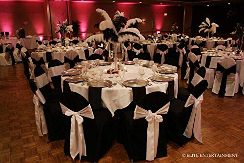 Obstal 50 PCS Satin Chair Sashes Bows for Wedding Reception- Universal Chair Cover Back Tie Supplies for Banquet, Party, Hotel Event Decorations