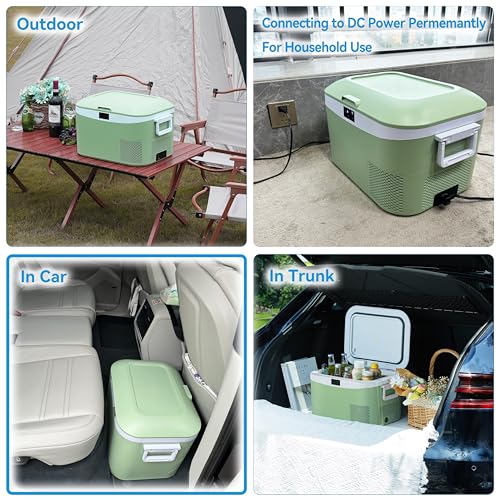 Megiu 12 Volt Refrigerator Portable Car Freezer 13.5 Quart (12.8 Liter) Compressor Cooler 12V/24V DC 110～240 Volt AC for Truck Van RV Camper SUV Boat Travel Camping Road Trips Tailgating -18℃~+15℃