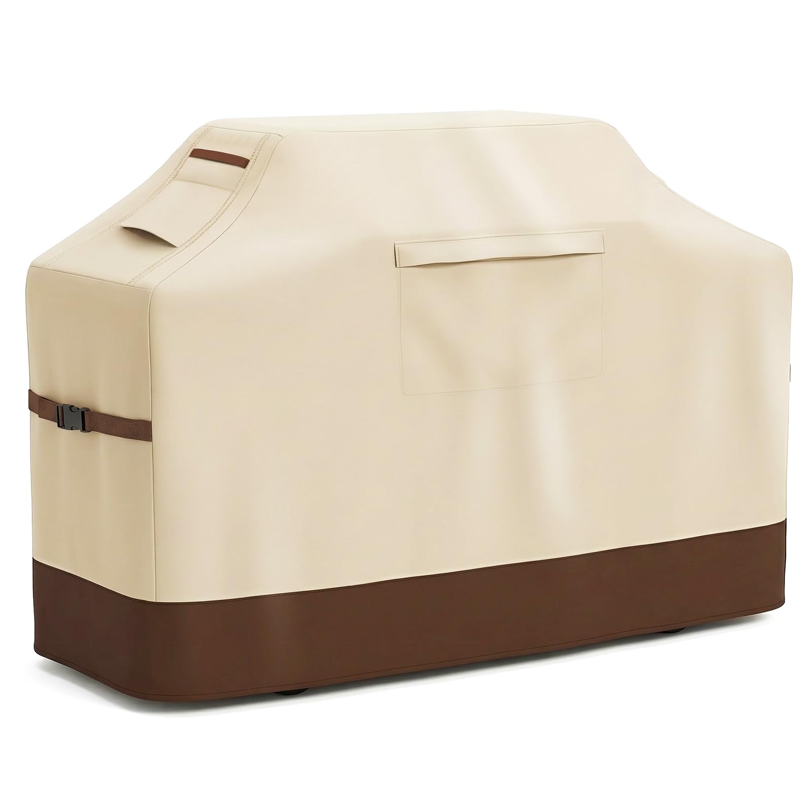 Vailge Grill Cover for Outdoor Grill, 58-inch Waterproof BBQ Cover,600D Heavy Duty Gas Grill Cover, UV & Dust & Rip & Fading Resistant,Suitable for Weber, Brinkmann, Char Broil Grills and More,Beige