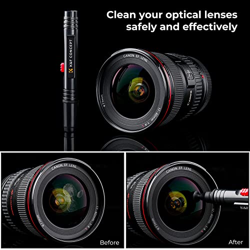 K&F Concept Professional Lens Cleaning Pen with Soft Brush, Carbon Head Lens Cleaning Pen for Canon, Nikon, Pentax, Sony Digital Camera Cleaning,AR VR Glasses Cleaning